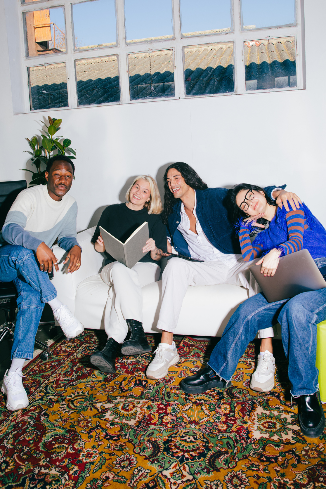 High Flash People Portraits Group of People on a Couch